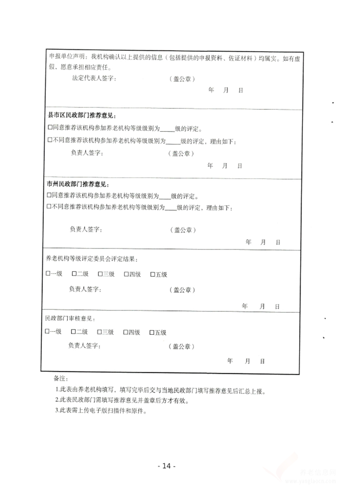 郴州市养老机构等级评定实施细则
