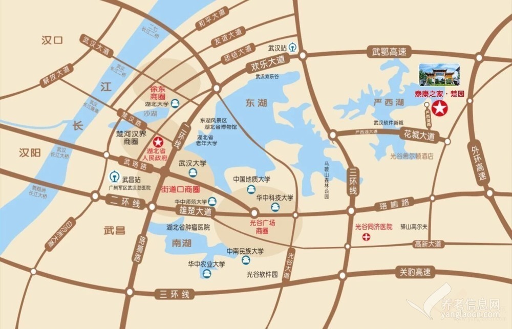 泰康之家·楚园交通地图